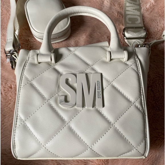 New Steve Madden Ivory Bbabi handbags with removable coin pouch - Picture 3 of 7